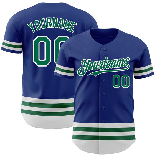 Custom Royal Kelly Green-White Line Authentic Baseball Jersey - Sky-Custom