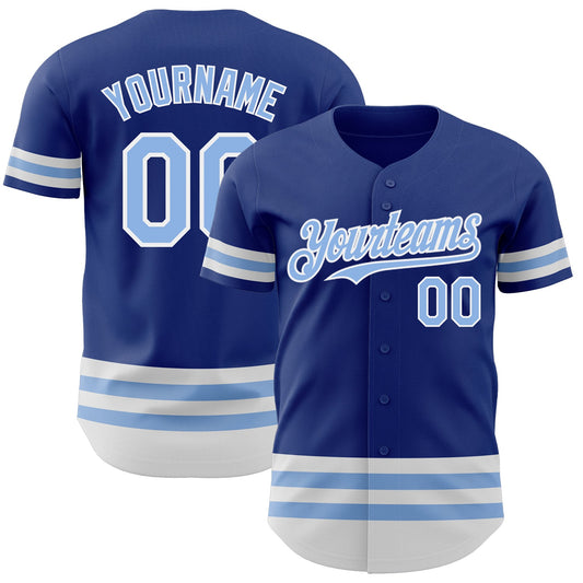 Custom Royal Light Blue-White Line Authentic Baseball Jersey - Sky-Custom