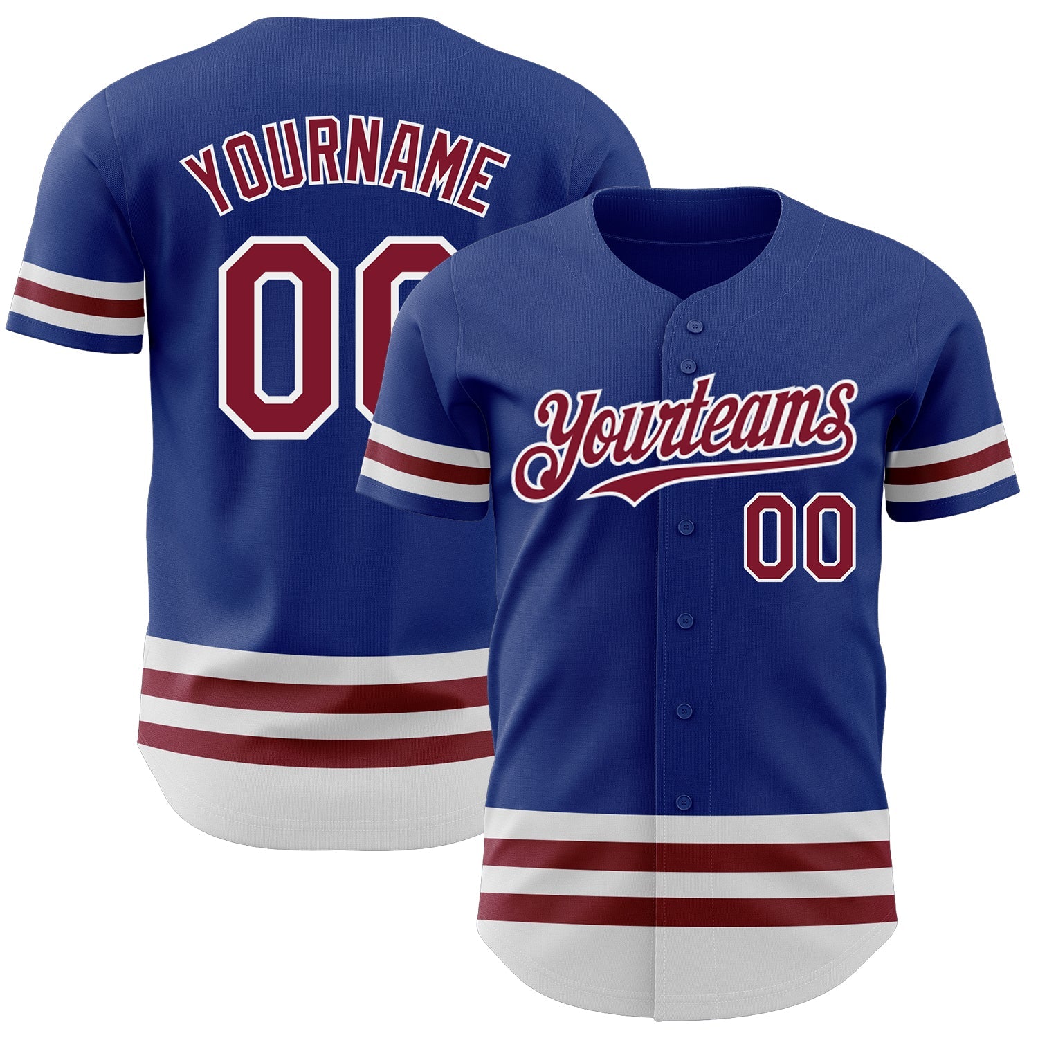 Custom Royal Crimson-White Line Authentic Baseball Jersey - Sky-Custom