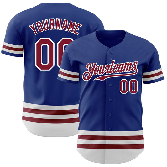 Custom Royal Crimson-White Line Authentic Baseball Jersey - Sky-Custom