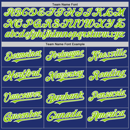 Custom Royal Neon Green-White Line Authentic Baseball Jersey - Sky-Custom