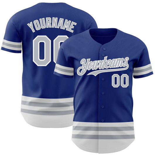 Custom Royal Gray-White Line Authentic Baseball Jersey - Sky-Custom