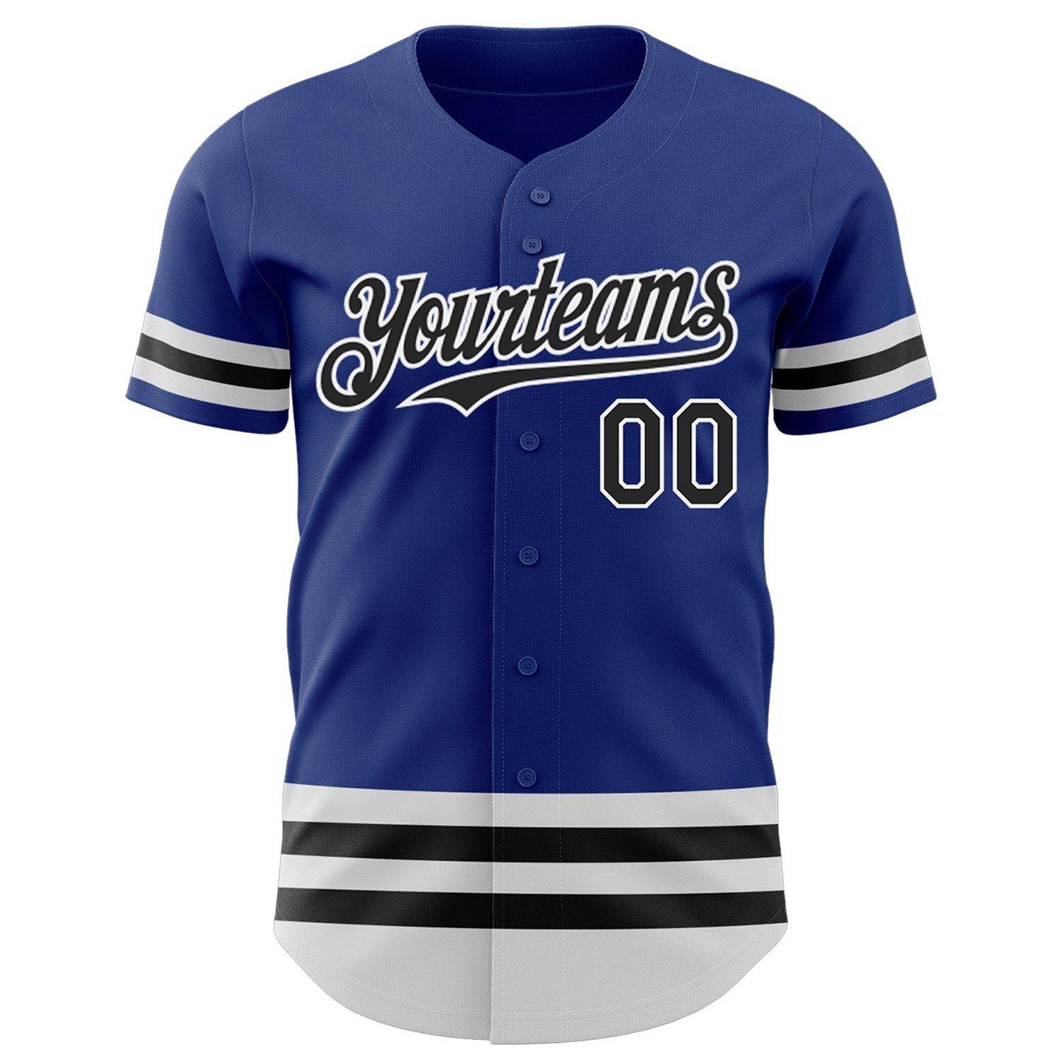 Custom Royal Black-White Line Authentic Baseball Jersey - Sky-Custom