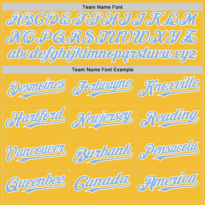 Custom Gold Light Blue-White Line Authentic Baseball Jersey - Sky-Custom