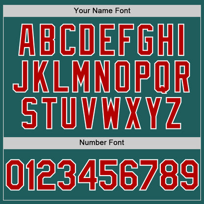 Custom Teal Red-White Line Authentic Baseball Jersey - Sky-Custom