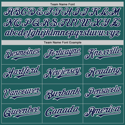Custom Teal Navy-White Line Authentic Baseball Jersey - Sky-Custom
