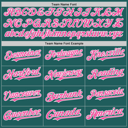 Custom Teal Pink-White Line Authentic Baseball Jersey - Sky-Custom