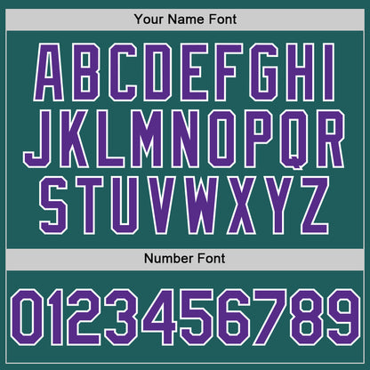 Custom Teal Purple-White Line Authentic Baseball Jersey - Sky-Custom