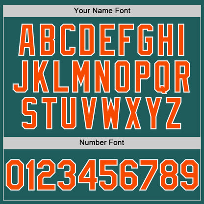 Custom Teal Orange-White Line Authentic Baseball Jersey - Sky-Custom