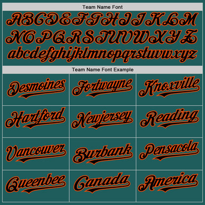 Custom Teal Black-Orange Line Authentic Baseball Jersey - Sky-Custom