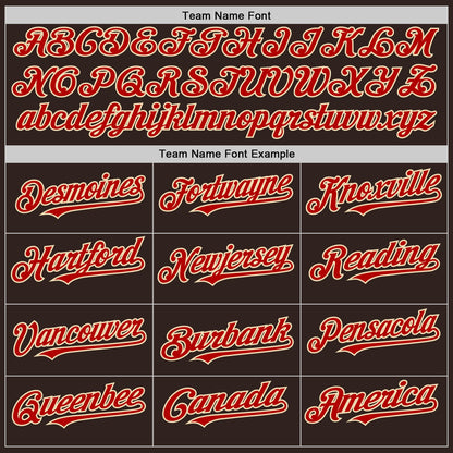 Custom Brown Red-Cream Line Authentic Baseball Jersey - Sky-Custom