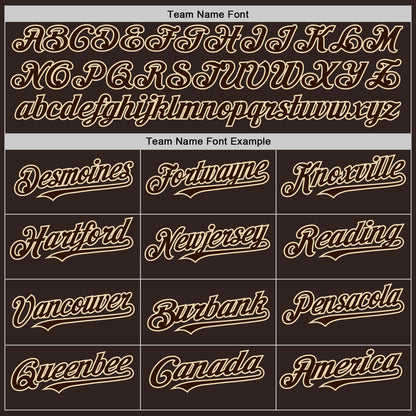 Custom Brown Cream Line Authentic Baseball Jersey - Sky-Custom