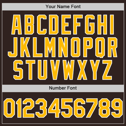 Custom Brown Gold-White Line Authentic Baseball Jersey - Sky-Custom