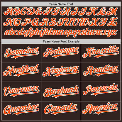 Custom Brown Orange-White Line Authentic Baseball Jersey - Sky-Custom