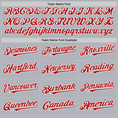 Custom Gray Red-White Line Authentic Baseball Jersey - Sky-Custom