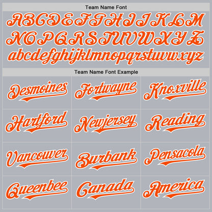 Custom Gray Orange-White Line Authentic Baseball Jersey - Sky-Custom