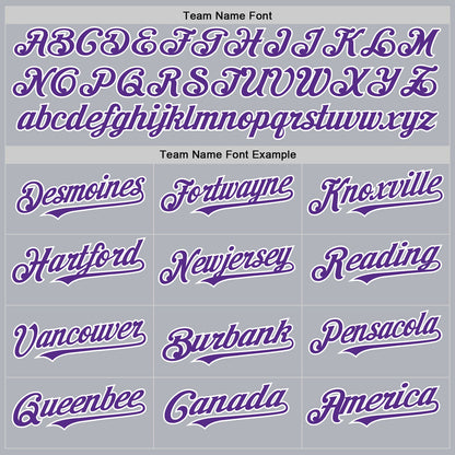 Custom Gray Purple-White Line Authentic Baseball Jersey - Sky-Custom