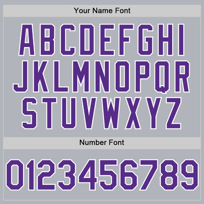 Custom Gray Purple-White Line Authentic Baseball Jersey - Sky-Custom