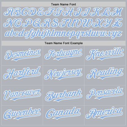 Custom Gray Light Blue-White Line Authentic Baseball Jersey - Sky-Custom