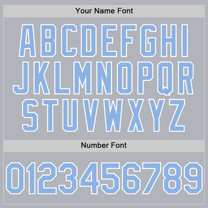 Custom Gray Light Blue-White Line Authentic Baseball Jersey - Sky-Custom