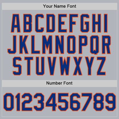Custom Gray Royal-Orange Line Authentic Baseball Jersey - Sky-Custom