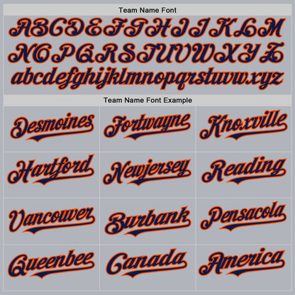 Custom Gray Navy-Orange Line Authentic Baseball Jersey - Sky-Custom