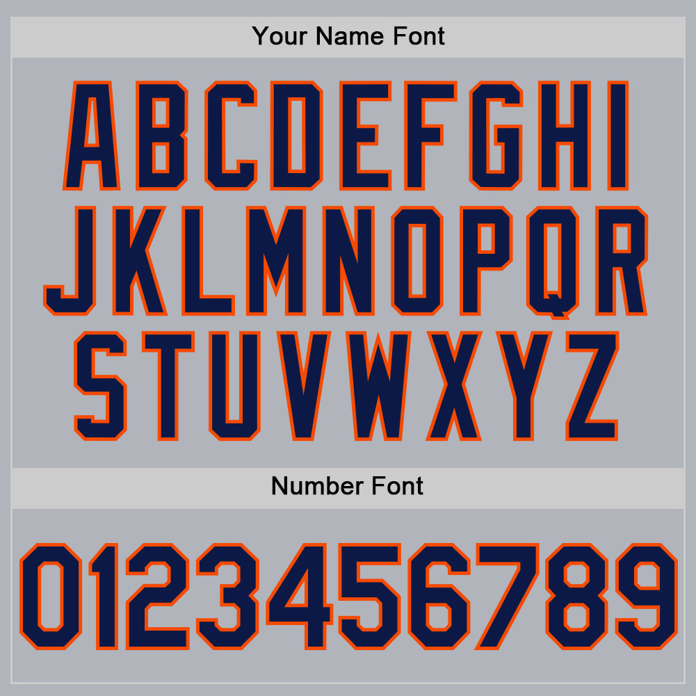 Custom Gray Navy-Orange Line Authentic Baseball Jersey - Sky-Custom