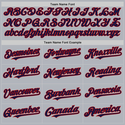 Custom Gray Navy-Red Line Authentic Baseball Jersey - Sky-Custom
