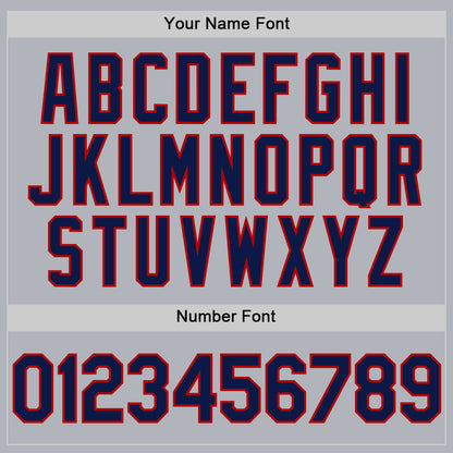 Custom Gray Navy-Red Line Authentic Baseball Jersey - Sky-Custom