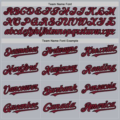 Custom Gray Crimson-Black Line Authentic Baseball Jersey - Sky-Custom