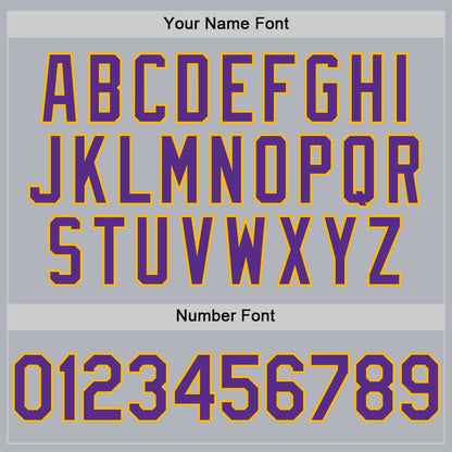 Custom Gray Purple-Gold Line Authentic Baseball Jersey - Sky-Custom