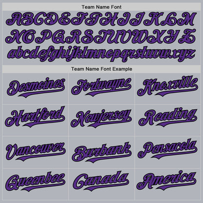 Custom Gray Purple-Black Line Authentic Baseball Jersey - Sky-Custom