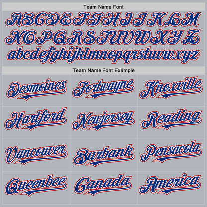 Custom Gray Royal-Red Line Authentic Baseball Jersey - Sky-Custom