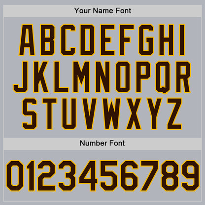 Custom Gray Brown-Gold Line Authentic Baseball Jersey - Sky-Custom