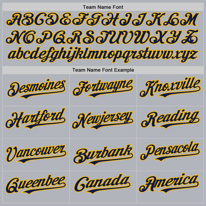 Custom Gray Navy-Gold Line Authentic Baseball Jersey - Sky-Custom