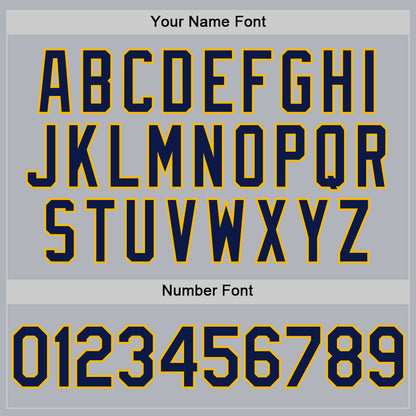 Custom Gray Navy-Gold Line Authentic Baseball Jersey - Sky-Custom