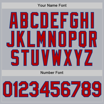 Custom Gray Red-Royal Line Authentic Baseball Jersey - Sky-Custom