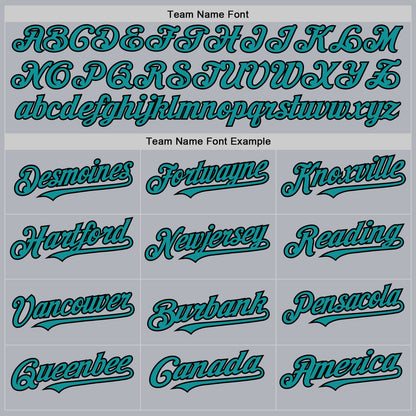 Custom Gray Teal-Black Line Authentic Baseball Jersey - Sky-Custom