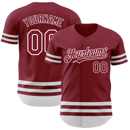 Custom Crimson White Line Authentic Baseball Jersey - Sky-Custom