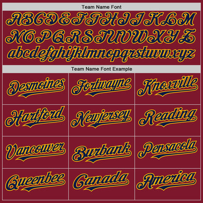 Custom Crimson Navy-Gold Line Authentic Baseball Jersey - Sky-Custom
