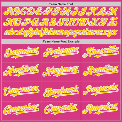 Custom Pink Yellow-White Line Authentic Baseball Jersey - Sky-Custom