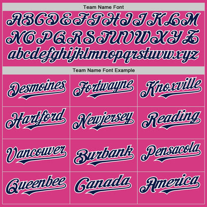 Custom Pink Navy-White Line Authentic Baseball Jersey - Sky-Custom