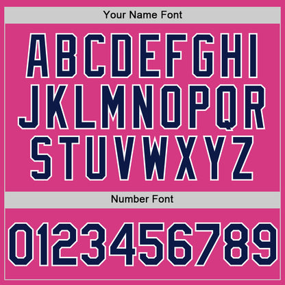 Custom Pink Navy-White Line Authentic Baseball Jersey - Sky-Custom