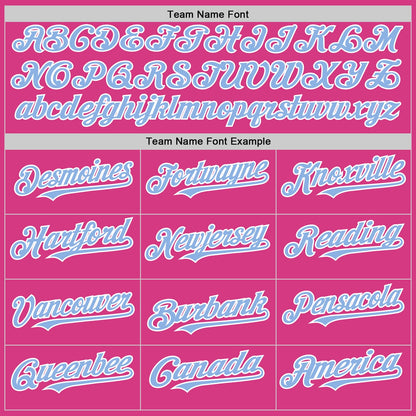 Custom Pink Light Blue-White Line Authentic Baseball Jersey - Sky-Custom