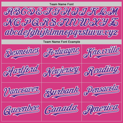 Custom Pink Purple-White Line Authentic Baseball Jersey - Sky-Custom