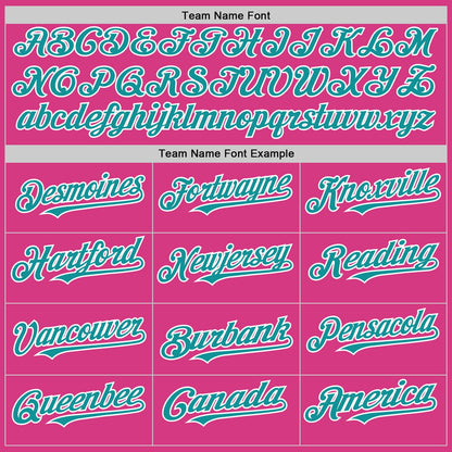Custom Pink Teal-White Line Authentic Baseball Jersey - Sky-Custom