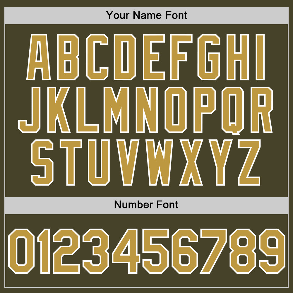 Custom Olive Old Gold-White Line Authentic Salute To Service Baseball Jersey - Sky-Custom