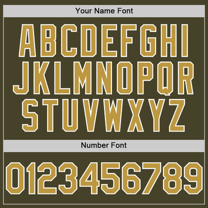 Custom Olive Old Gold-White Line Authentic Salute To Service Baseball Jersey - Sky-Custom