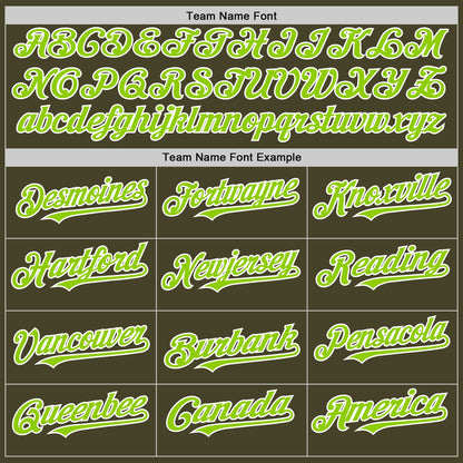 Custom Olive Neon Green-White Line Authentic Salute To Service Baseball Jersey - Sky-Custom