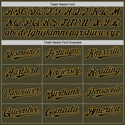 Custom Olive Black-Old Gold Line Authentic Salute To Service Baseball Jersey - Sky-Custom